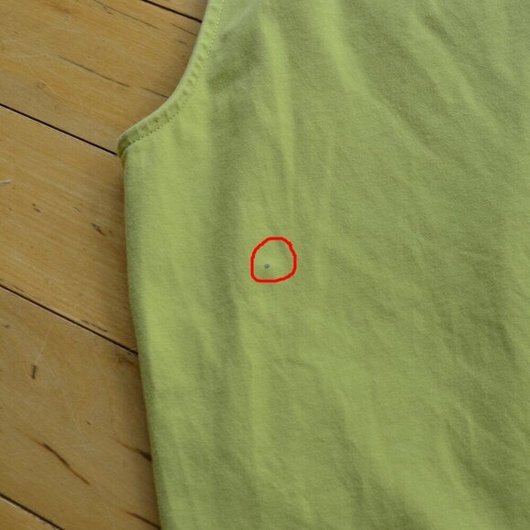 Talbots Top Women's Chartreuse Green Sleeveless Beaded Scoop Neck Tee Medium M - Picture 7 of 9